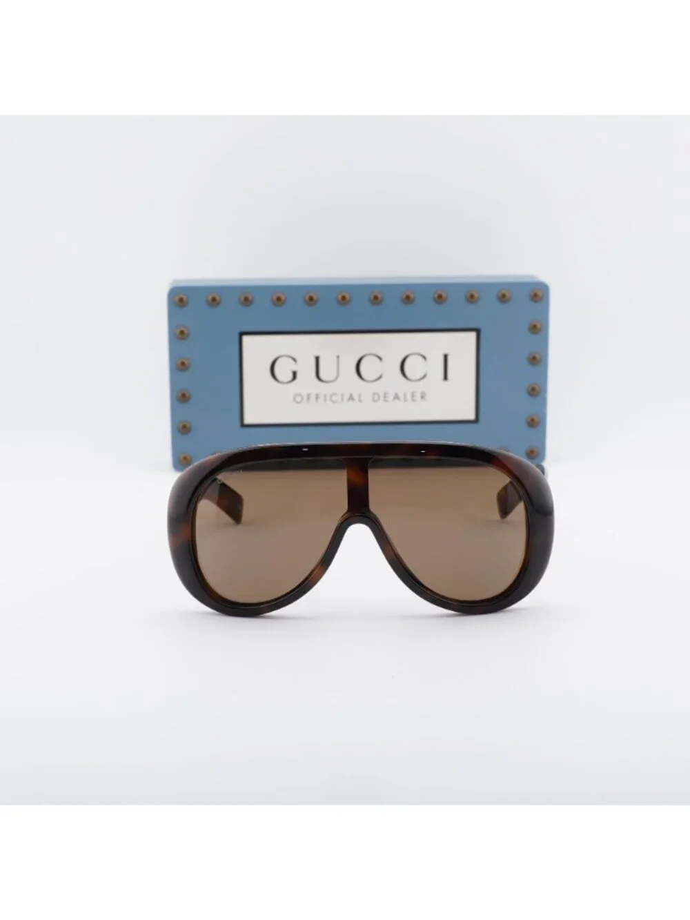 Gucci GG2164S 002 Shield Sunglasses – Havana / Brown